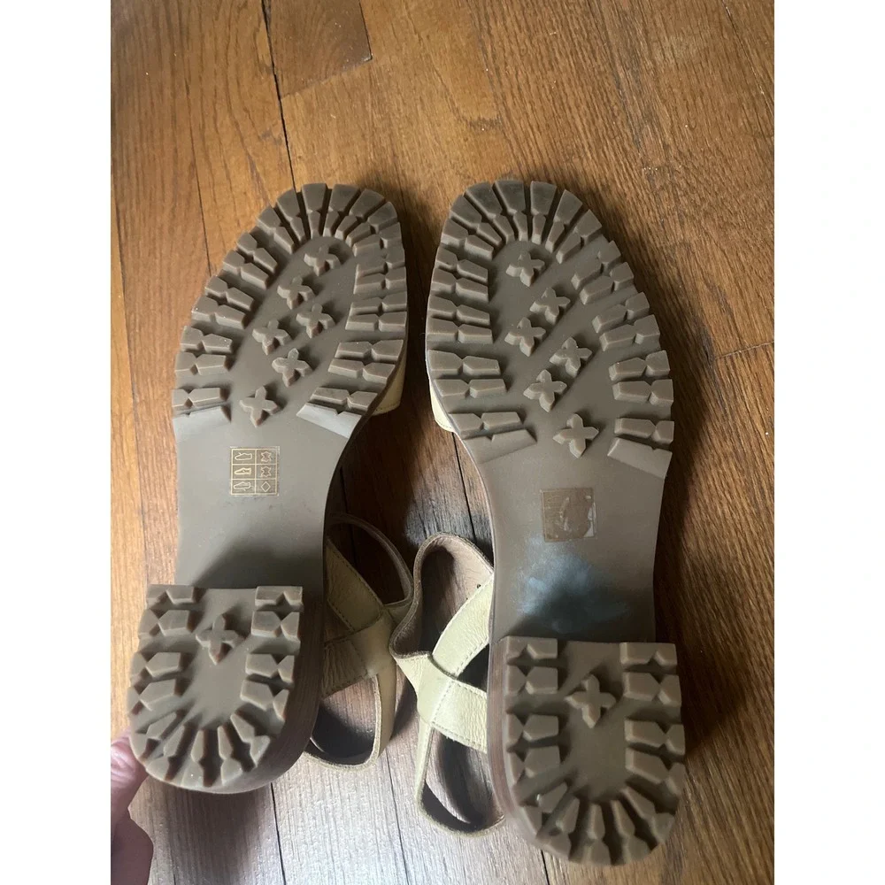 Madewell The‎ Claudie Mary Jane Sandal 8.5 Lug Sole Beige Leather